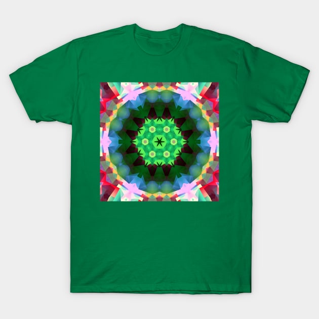 Colorful Symmetrical Kaleidoscopic Pattern T-Shirt by KaSaPo